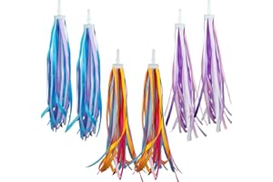 BDHYYM 3 Paia Bicycle Streamers,Biciclette per Bambini Manubrio Stelle Filanti Streamers,Manubrio Filanti Bicicletta,Frange per Manubrio,Telle Filanti per Bici,Accessori Bici Bambina e Ragazzi