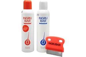 ‎INGRUBAR Ingrubar Läuseshampoo Laus&Nissenfrei 2x150ml Lotion & Pflegeshampoo - Läusemittel & Läusekamm Set • Ohne Silikone & Pestizide • Pflanzliche Öle • Vegan - Lindert Juckreiz