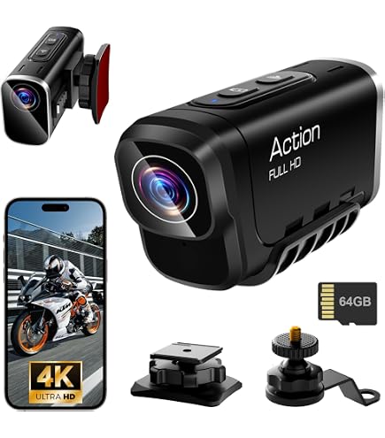 Telecamera Per Casco Moto HD 1080P Con Auricolare Bluetooth 5.3 | Grandangolo 120° E Batteria 1500mAh, Per Guida, Sci E Arrampicata