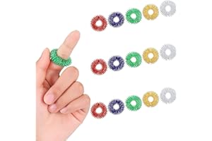 YiXuTag Anneau D'acupression, 15Pcs Anneaux de Massage pour Anneau de Massage des doigts, Anneau de Massage des Doigts/Anneau D'acupression Pour Enfants, Adultes(5 couleurs)pour la relaxation