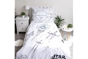 Jerry Fabrics F - Juego de cama de 2 piezas, diseño de Star Wars para niños, funda nórdica reversible, 140 x 200 cm, funda de almohada, 70 x 90 cm, 100% algodón
