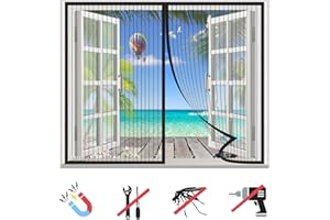 LRHRHR Zanzariera Magnetica Finestra, Rete Tenda Anti-Zanzare Porta Auto Chiusura, Facile da Installare, Per Corrido Porta Finestra-Black-A|| 47x62inch(120x160cm)