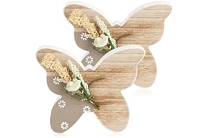 ‎COM-FOUR com-four® 2X Dekofigur aus Holz - Schmetterling für Frühlingsdeko - Aufsteller zu Ostern, Frühling, Sommer - leichte Holzfiguren - Osterdekoration (2 Stück - Schmetterling Holz)