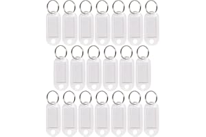 ‎WINTEX WINTEX 100x Schlüsselanhänger beschriftbar - Strapazierfähige Schlüssel Anhänger mit Etiketten - Farbige Schlüsselanhänger zum Beschriften für Organisation oder Reisen - Weiß