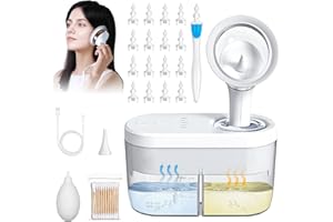 ‎HOMMIE Hommie Ohrenschmalz Entferner Elektrischer Ohrenreiniger Mit 4 Druckmodi, sicheres und effektives Ohrreinigungsset, inklusive Wattestäbchen, 3 Ohrstöpsel (weiß) und Schraub-Ohrstöpsel