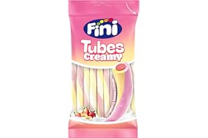 Fini - Golosina Tuber Creamy |Regaliz Bolsa 80 gr | Chuche Sabor Yogur Fresa Plátano