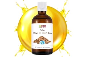 Olio Semi di Lino Bio 100% Puro Spremuto a freddo 100 ml - Cura dei Capelli - Laborbio