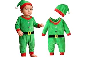Ninivi Baby Weihnachtsmann Kostüm,Baby Weihnachtsoutfit Junge und Mädchen,Säugling Weihnachtskostüm Warm Halten,Neugeborene Weihnachtsmütze Outfit,Weihnachten Geschenk für Neugeborene (0-18 Monaten)