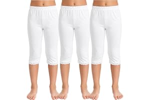 Girls’ 3-Pack 100% Cotton Bermuda Shorts - White, Knee-Length
