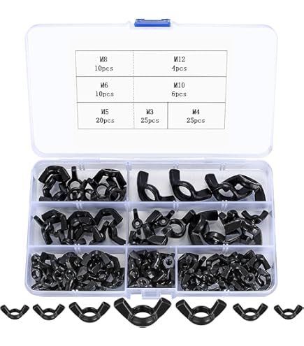 Sourcing Map M10 Wing Nuts, Stainless Steel 304 Fasteners Parts Hurrican Screws Hand Twist Tighten Ear Butterfly Nut, 2pcs
