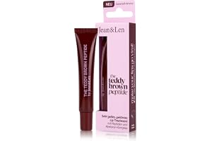 Jean & Len Lip Treatment Teddy Brown, vegan, 10 ml | Lätt tonad läppvård med gloss-finish, peptider för synlig plumping-effek