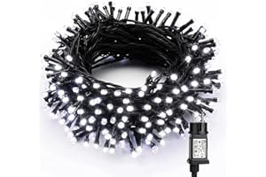 PhilzOps Catena di Luci Natale Decorazione Interno, 200 LED 20M Catene Luminose Impermeabile Esterno Decorative 8 Modalità Stringa Luci Led per Festa Nozze Matrimonio Albero di Natale (Bianco Freddo)