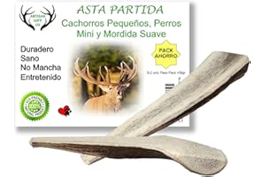 ARTISAN GIFT CO Hueso Asta de Ciervo Partida para Cachorros y Perros Masticadores Suaves, Peso min. Pack 56 gr. (S Pack 2 und.)