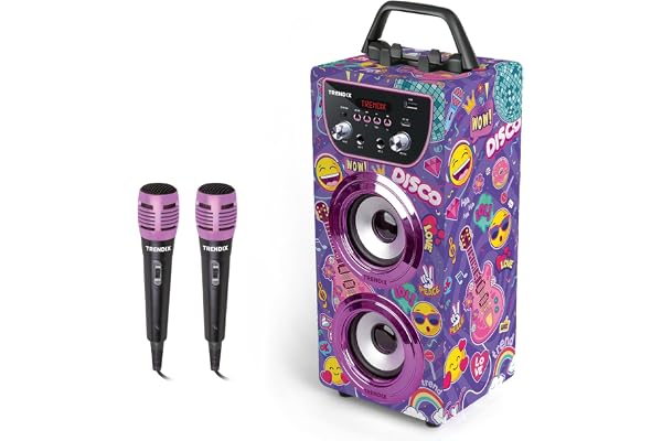 Trendix - Karaoke Enfant Top Singer | Enceinte Karaoke | Karaoké Enfant 2 Microphones | Enceinte Bluetooth Portable | Enceinte Karaoké avec Micro | Cadeau Fille