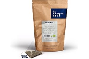 LATETERAZUL LA TETERA AZUL Infusión De Menta Premium, Pura, Limpia, Solo Hojas De Menta. 60 Pirámides. Infusión Digestiva Y Alivio Gases. Bolsa De 60 Pirámides.