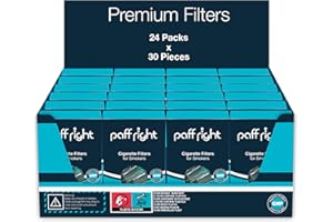 Filtri per Sigarette Paffright, 24x30 = 720 Bocchino per Sigarette, 8 mm Plastica Microbocchino per Tabacco, Bocchini per Sigaretta per Taglie Regolare e King, 24x30 = 720 Filtro Per Confezione