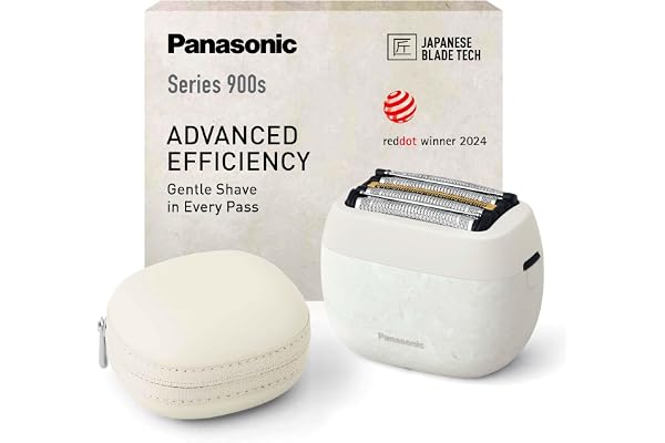 Panasonic Series 900s ES-PV6B-W Rasoir Électrique 5 Lames, Rasoir Compact, Capteur de Barbe Réactif, USB-C, Design Éco-responsable NAGORI®, Utilisation Sec & Humide, Blanc Marbre