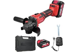 Mulcort Amoladora Angular Inalámbrica, Mulcort 21 V Motor sin Escobillas Amoladora, Diámetro de la Hoja de Sierra 125 mm con 2 Baterías de 4,0 Ah para Moler, Cortar y Pulir