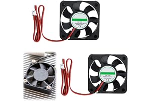 DULUOK 2PCS DC 12V 50x50x10 mm Ventilador 5010 50mm Pequeño Fan Para Impresora 3D Con Cable y Conector - Refrigeración Silenciosa y Poco Ruido