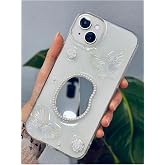 Go Accessory Iphone 14 Plus - Silicone Case with Mirrored Tulip Design Compatible with 15 Plus