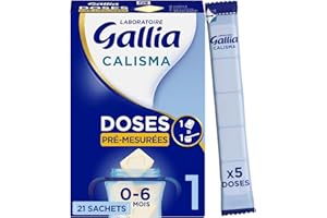 Laboratoire Gallia, Calisma 1 Doses Pré-Mesurées 0-6 Mois , Prêt à l'Emploi, Simple, Précis, Pratique, Association Uique d'Ingrédients, Lait en Poudre en Doses, 21 Sachets de 5 Doses (479g), Lot x1