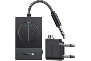 UGREEN Trasmettitore Bluetooth 5.4 per TV Aereo Aux 3,5 mm Adattatore Trasmettitore Bluetooth Audio per Cuffie Altoparlanti