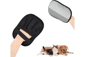 lasuroa Rękawice do Pielęgnacji Zwierząt, Elektrostatyczne Rękawice Usuwania Sierści Wielofunkcyjne Wielorazowe Narzędzia do Usuwania Sierści Zwierząt Dywanów Sof (Wersja Pięciopalczasta)