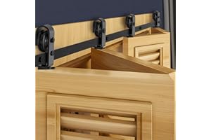 VEVOR Kit Quincaillerie de Porte Grange Coulissante Pliante, 1626 mm, Rail Simple Robuste, Montage par Haut, Coulissement Fluide Silencieux, pour 4 Portes 38 cm Placard, Buanderie, Porte Non Incluse