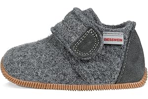 Giesswein Kinder-Hausschuhe Oberstaufen - Filz-Pantoffeln für Mädchen & Jungen, Warme Pantoletten, Slim-Fit Gummi Sohle & Klettverschluss
