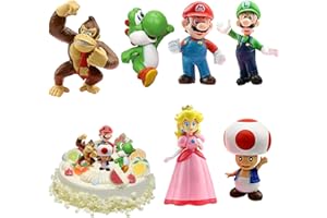 YISKY Super Mario Figures, Super Mario Giocattoli Modello, Super Mario Bros PVC Toys, Cake Topper, Bambini E Baby Shower Forniture Decorazione della Torta della Festa Compleanno (E)
