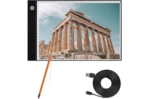 WHATWEARS A4 Light Box Adjustable Brightness Light Pad LED Light Board with USB Cable for Diamond DIY Painting, Light Drawing, Sketching Animation X-RAY