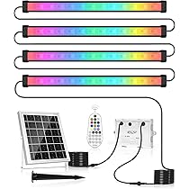 CLV Solarny reflektor RGB, lampa solarna RGB z pilotem