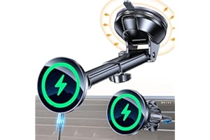 COOLPOW für Magsafe Autohalterung mit Ladefunktion【100% stabil】15W Handyhalterung Auto MagSafe Autohalterung Ladegerät【Lüftung Armaturenbr】Wireless Magnetische Auto Handyhalterung für iPhone Air 17 16 15 14
