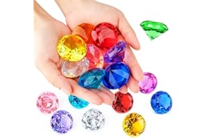 ABOVE ZERO 26 Pezzi Gemme di Diamanti Acrilici, Diamanti di Cristallo Acrilico, Colorate Gemme del Diamante per Vasi Pieni, Decorazioni Artigianali, Caccia al Tesoro dei Pirati, DIY Strass da Cucire