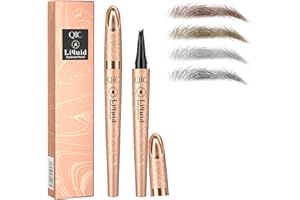 HZZYJ Augenbrauenstift Mit 4 Mikrogabelspitzen - Langlebig, Wasserfest und Wischfest - Für Natürlich Aussehende, Definierte Augenbrauen (Dunkelbraun)