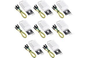 Sporgo 8 sensori di temperatura DHT/M2302: sensore di temperatura digitale 22 modulo sensore di umidità con scheda e cavo, DHT temperatura e sensore di umidità modulo per progetti microelettronici fai