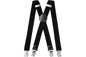 INYEEXUP Hosenträger für Herren Extra Stark Mit 4 Clips, Breit 3,5cm, Einstellbar X-Form, Zusätzliche Länge für Große oder Schwere Menschen