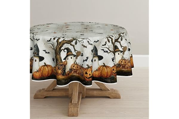 Artoid Mode pumpor spöke fladdermöss glad halloween bordsduk rund 120 cm