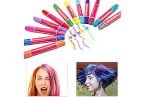 YIDOMDE 12 Couleurs Craie de Cheveux pour Enfants, Craie Pour Cheveux Lavable, Hair Chalk, Non-toxique Stylos de Coloration Temporaire pour Filles Fêtes Cosplay Noël Anniversaire Halloween