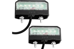 AGRISHOP Luci Targa LED Bianco 12v 24v Impermeabile Emark 2 Pezzi Luce di Cortesia per Rimorchi Furgone