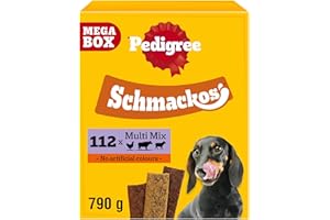 Pedigree Schmackos Mega Pack 110/112 Strips Snacks, Dog Treat Multipack with Beef, Lamb and Poultry Flavours