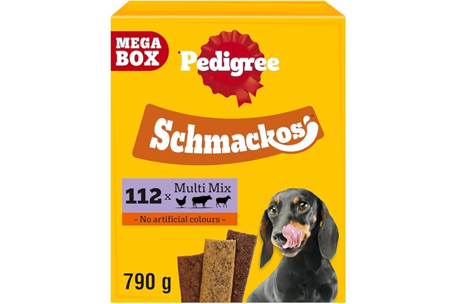 Pedigree Schmackos Mega Pack 110/112 Strips Snacks, Dog Treat Multipack with Beef, Lamb and Poultry Flavours