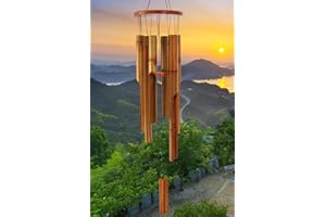 ASTARIN Campanelli a vento in bambù per esterni, campanelli a vento in legno per esterni con melodia profonda, 96,5 cm, classico campanello a vento da giardino zen per relax, grazia. Decorazione per la casa
