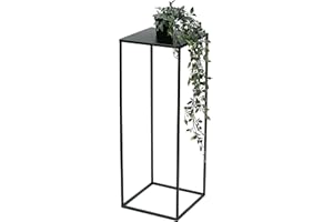 DanDiBo Blumenhocker Metall Schwarz Eckig 50 - 70 cm Blumenständer Beistelltisch 96315 Blumensäule Modern Pflanzenständer Pflanzenhocker (70 cm)