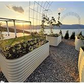 Y&uuml;kseltilmiş Bah&ccedil;e Yatağı Seti Metal 195X60X43CM Mod&uuml;ler Sebze Yatağı (6 Farklı Kurulum) Bej