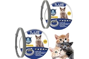SHUNJIAN 2PCS Dog Col/lars,Adjustable Col/lar for Dogs,Dog Col/lars with Natural Essential Oils,Fle/a and Ti/ck Treatment for Do/gs,Do/g Fle/a And Ti/ck Treatment,Barking Coll/ar,Anti Bark Col/lar(GRAY CAT)