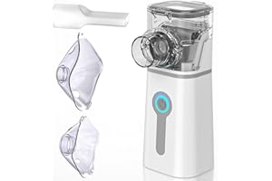 NAHKZNY Inhalateur Portable Nébulisateur Silencieux Nébuliseur Aérosol Alimenté par Piles par USB avec Embouchure Accessoires Faciaux Efficace pour Adultes Enfants Voyages Maisons Breaux