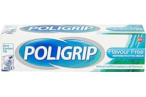 GROCERY Poligrip Denture Fixative Cream Flavour Free (40g) - Pack of 6 by Poligrip
