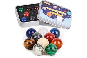 HAKACC 10 Stück Bunte Kristall Murmeln 16mm, Glasmurmeln Deko und Spielzeug für Kinder