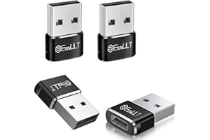 EasyULT Adattatore USB C Femmina a USB Maschio (4 Pezzi), Adattatore USB Tipo C, Ricarica Rapida e Trasferimento Dati per Phone 15 14 13, Samsung Galaxy S23 S22 y Otro Dispositivo USB C-Nero